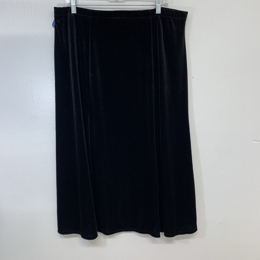 Elementz  Velvet Maxi Shirt‎ 1X Elastic Waist A Line Flowy Holiday Gothic Party - Picture 4 of 8